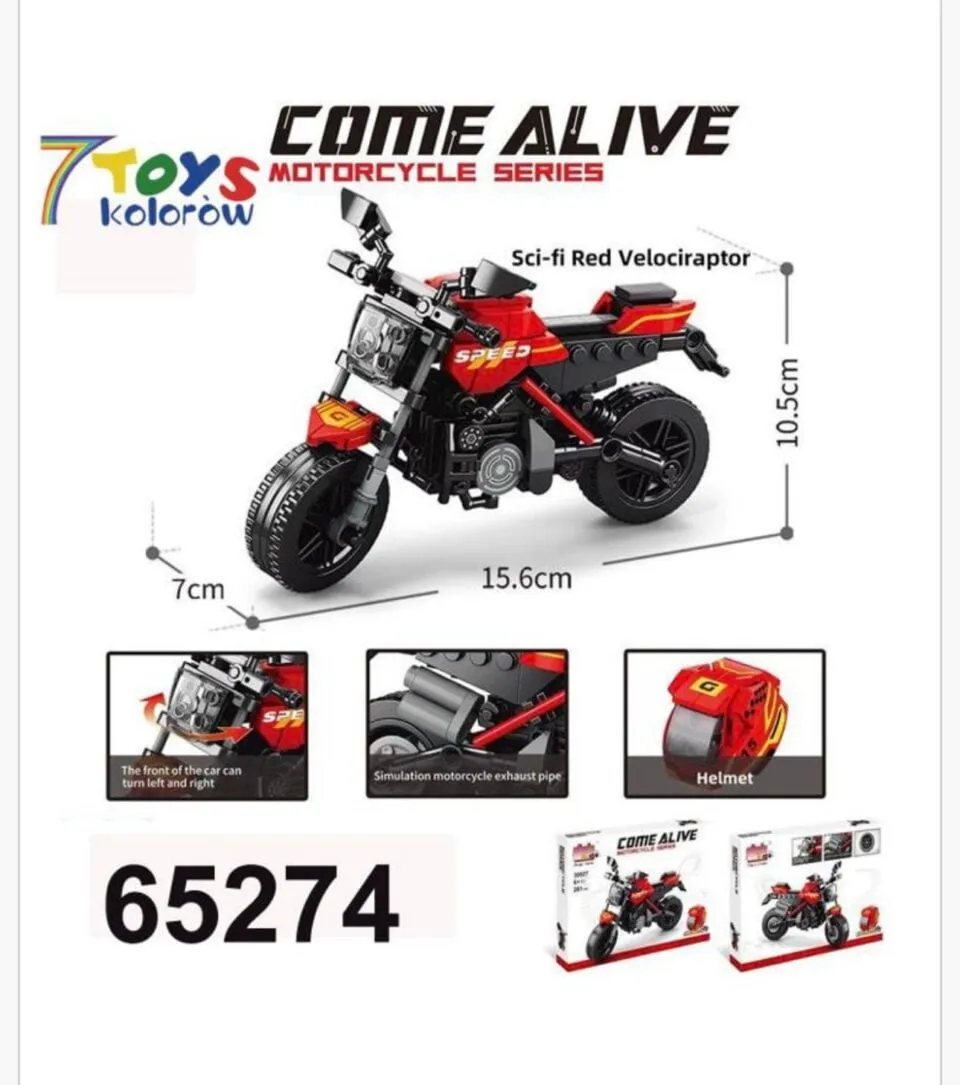 Klocki Motorcycle Series Come Alive - Motocykl Sci-fi Red 15.6cm