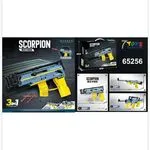 Klocki Pistolety Scorpion 3w1 258 el. Strzelający pistolet maszynowy