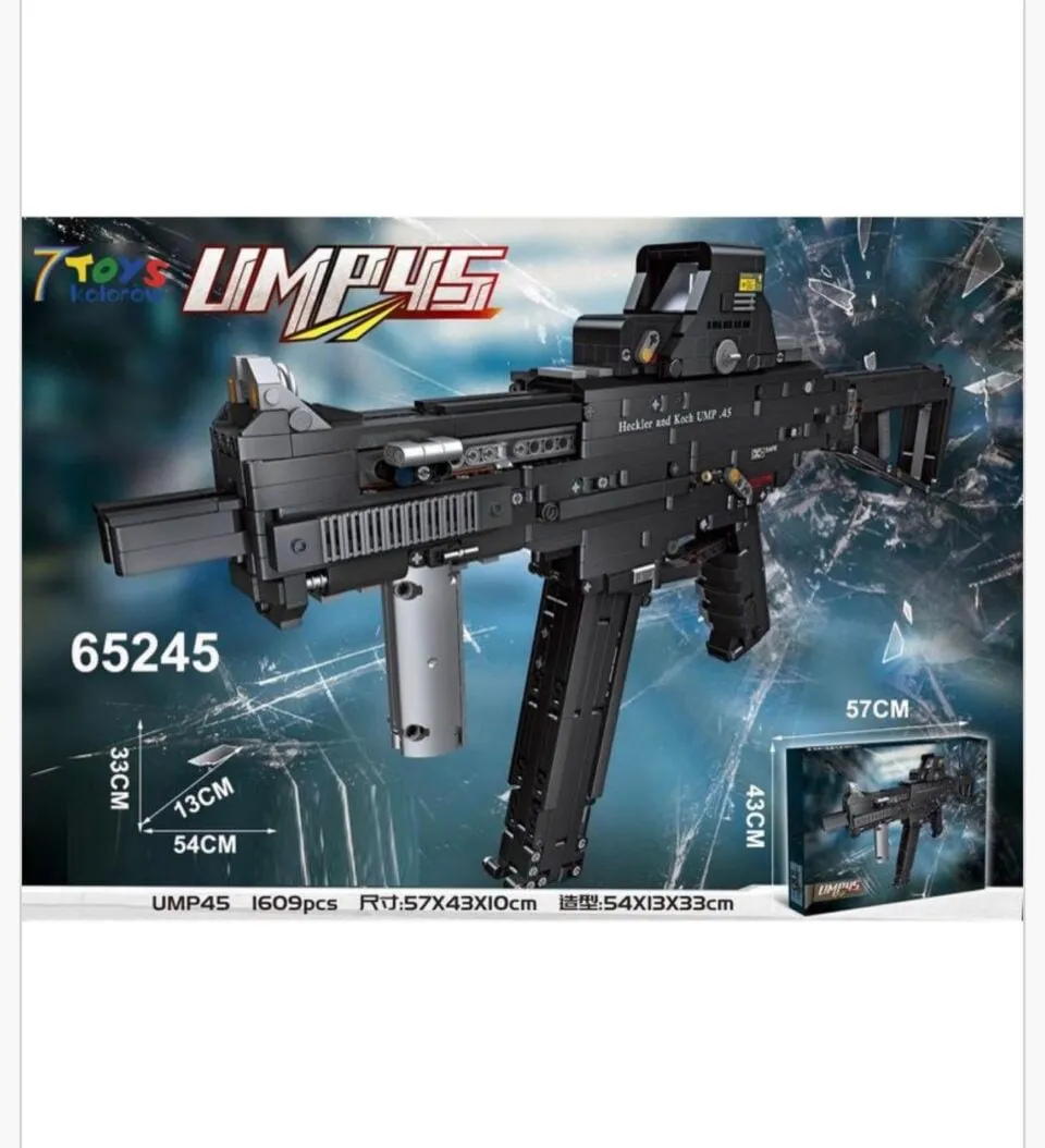 Klocki Pistolet UMP45 1609PCS Model Karabin 54cm 7TOYS