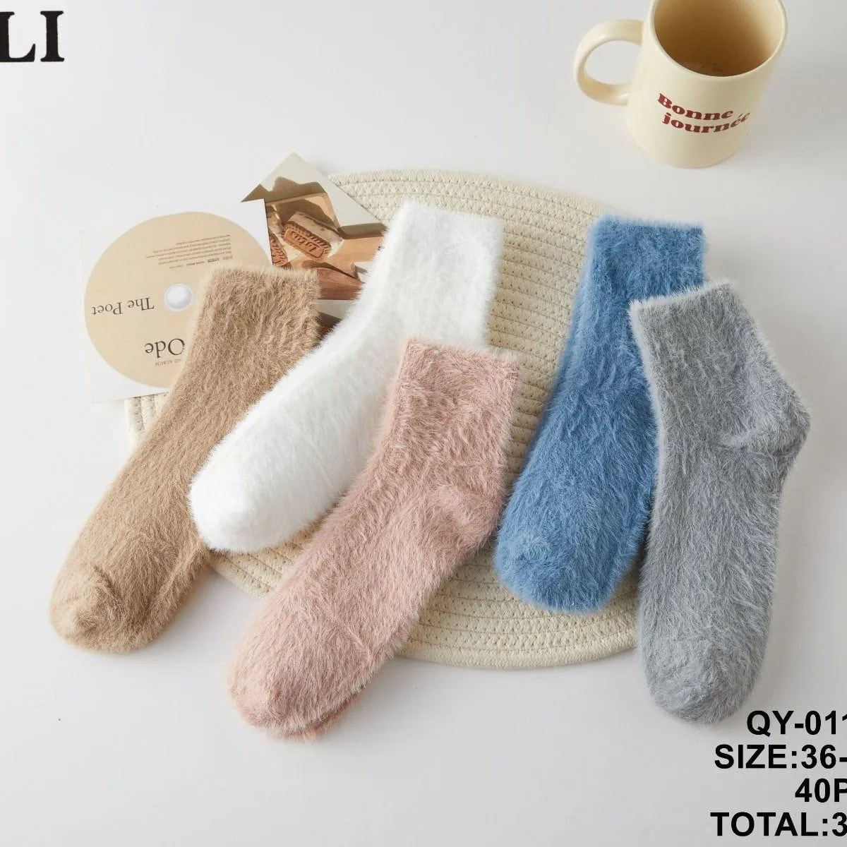 Skarpetki damskie SO&LI fuzzy, rozmiar 36-38/38-41, 40 szt