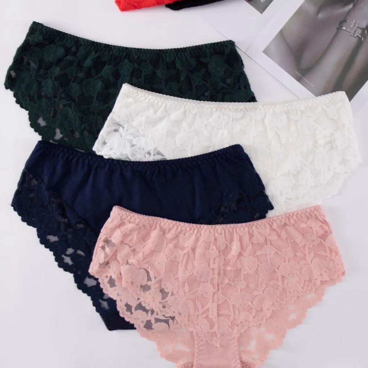 Majtki damskie Finella koronkowe XL-4XL 4 szt