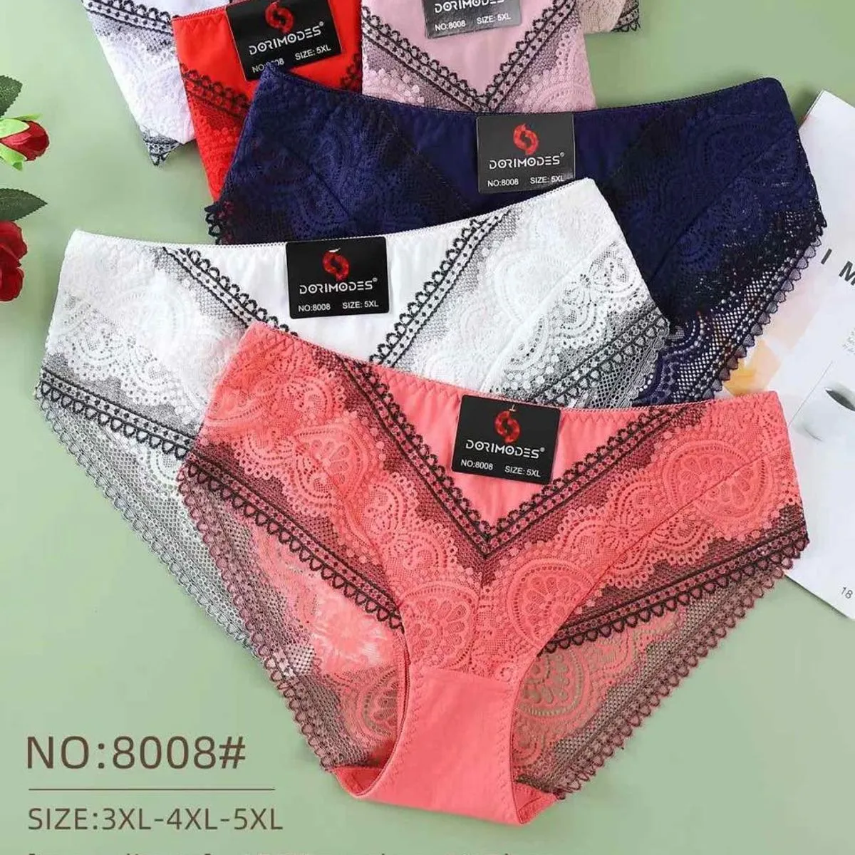 Majtki damskie koronkowe S-4XL 95% bawełna 5% elastan