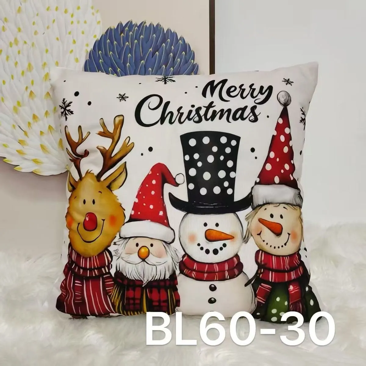 Poszewka Świąteczna 40x40cm z Elfami i Reniferem