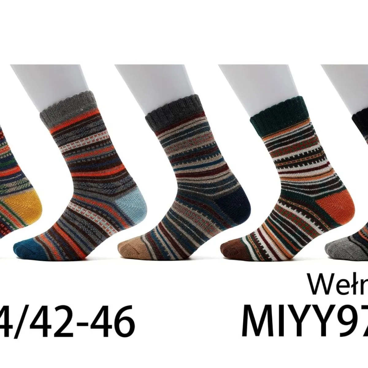 Skarpetki męskie wełniane wzorzyste 40-44/42-46 MIYY97255