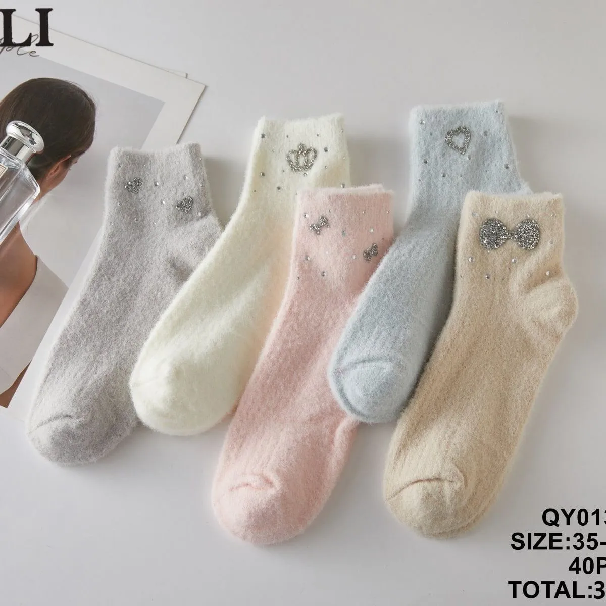 Skarpetki damskie SO&LI QY013 rozmiar 35-41, 40 szt