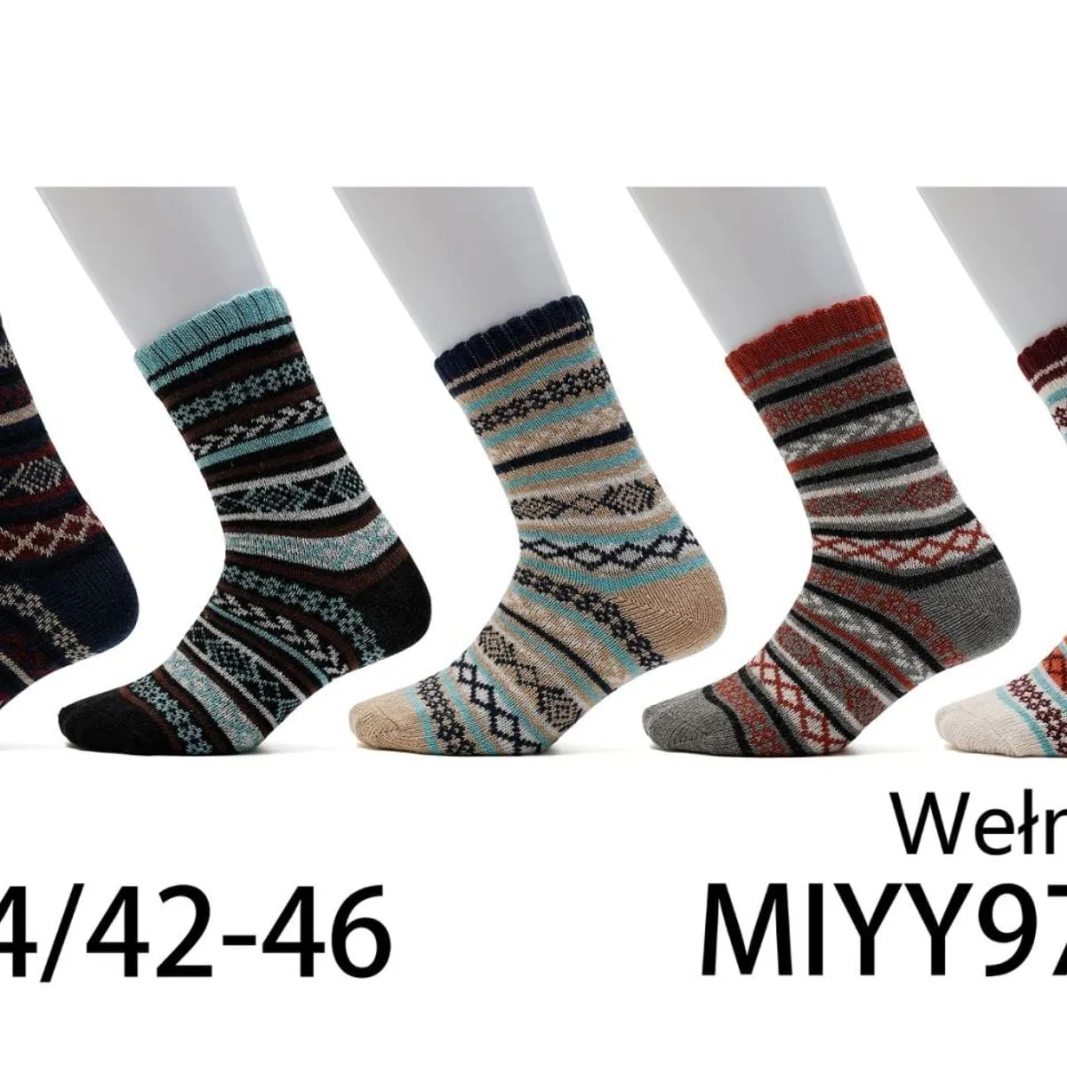 Skarpetki męskie wełniane wzorzyste 40-44/42-46 MIYY97254