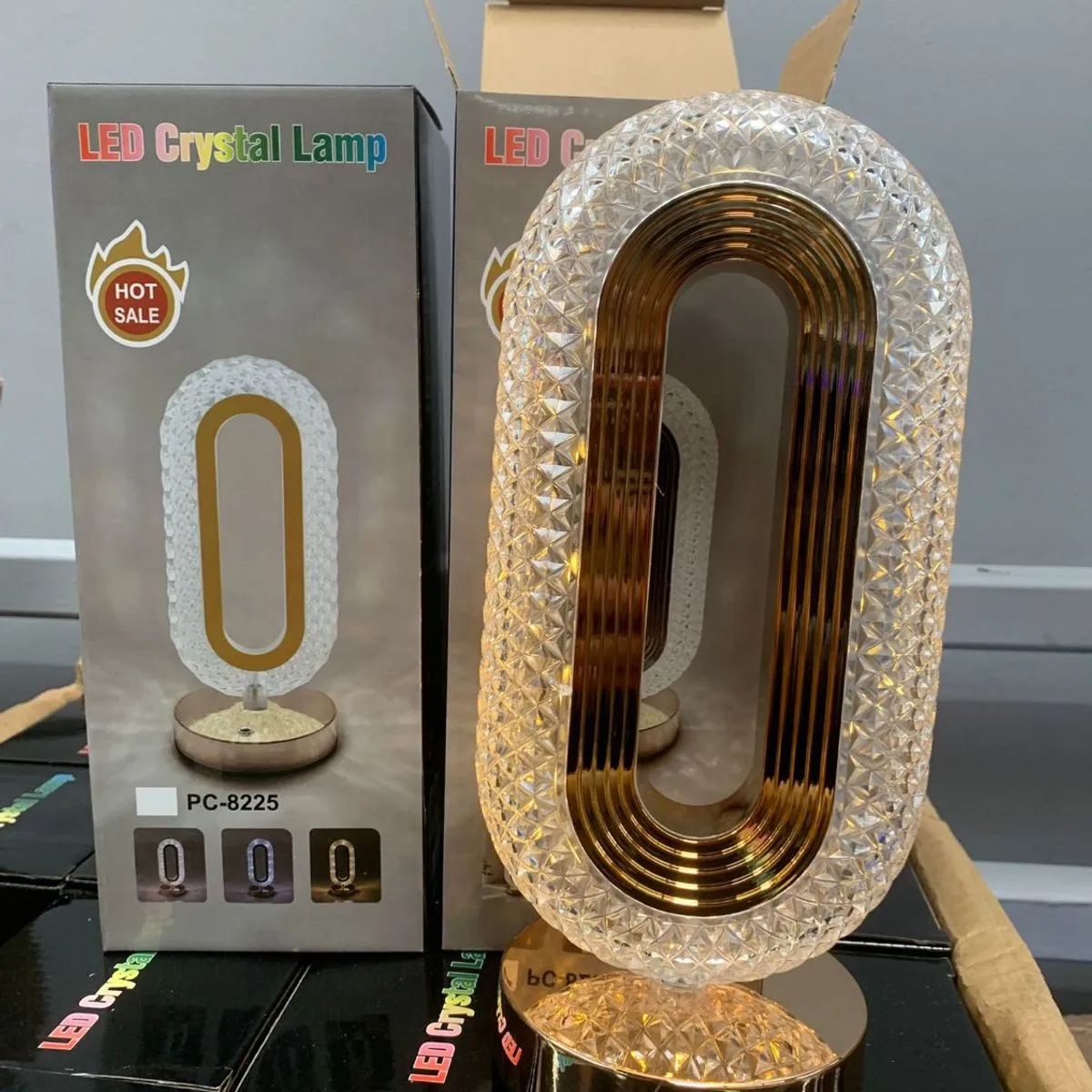 LED Crystal Lamp owalna złota PC-8225