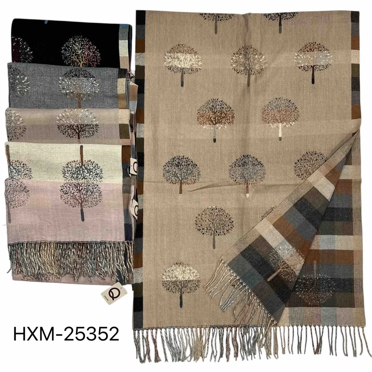 Szaliki damskie z motywem drzew HXM-25352