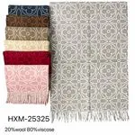 Szaliki damskie wzór kwiatowy 80% wiskoza 20% wełna HXM-25325