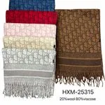 Szaliki damskie wzór Dior 20% wool 80% viscose HXM-25315
