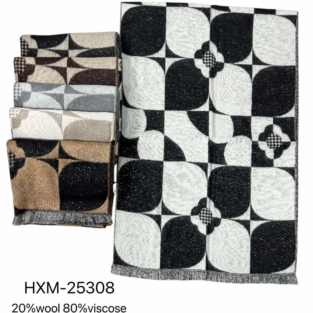 Szaliki damskie wzór geometryczny HXM-25308