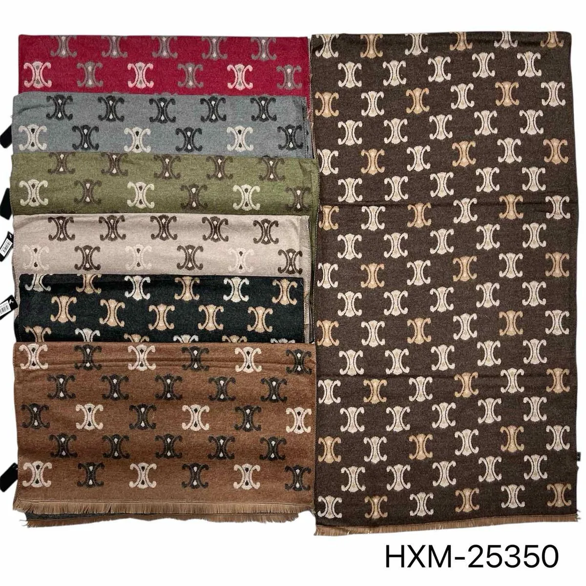 Szaliki damskie HXM-25350 wzór CC multikolor