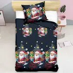 Komplet Pościel 140/200 Fashion Home Satyna Bawełna 2CZ Bożonarodzeniowy