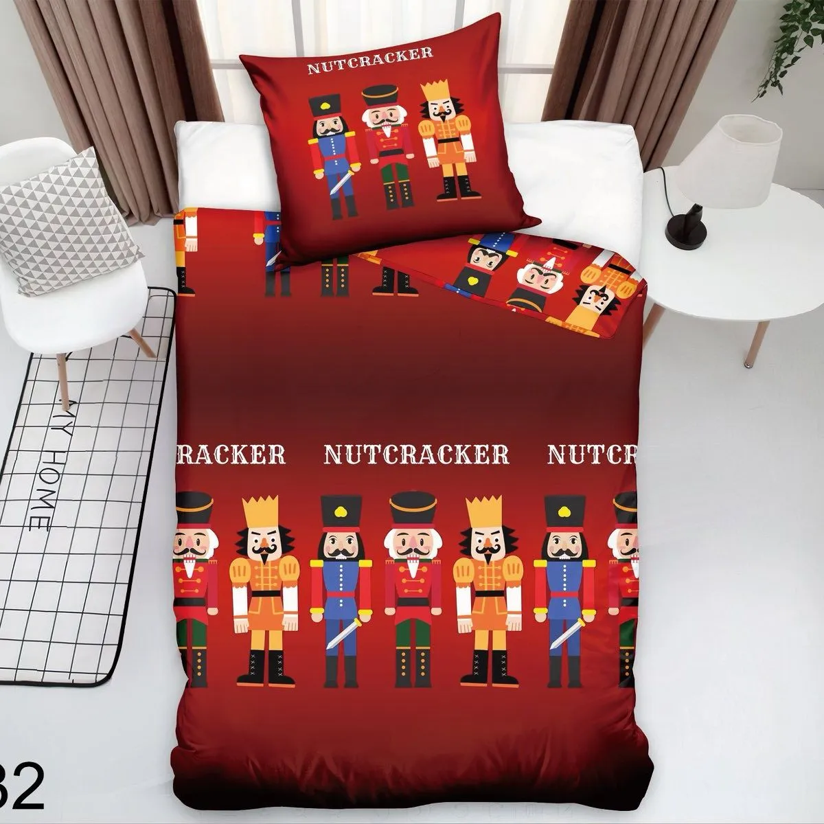 Komplet Pościel 140/200 Nutcracker Fashion Home Satyna Bawełna 2CZ