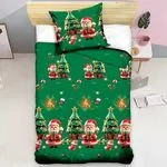 Komplet Pościel 140/200 Fashion Home Satyna Bawełna Bożonarodzeniowy