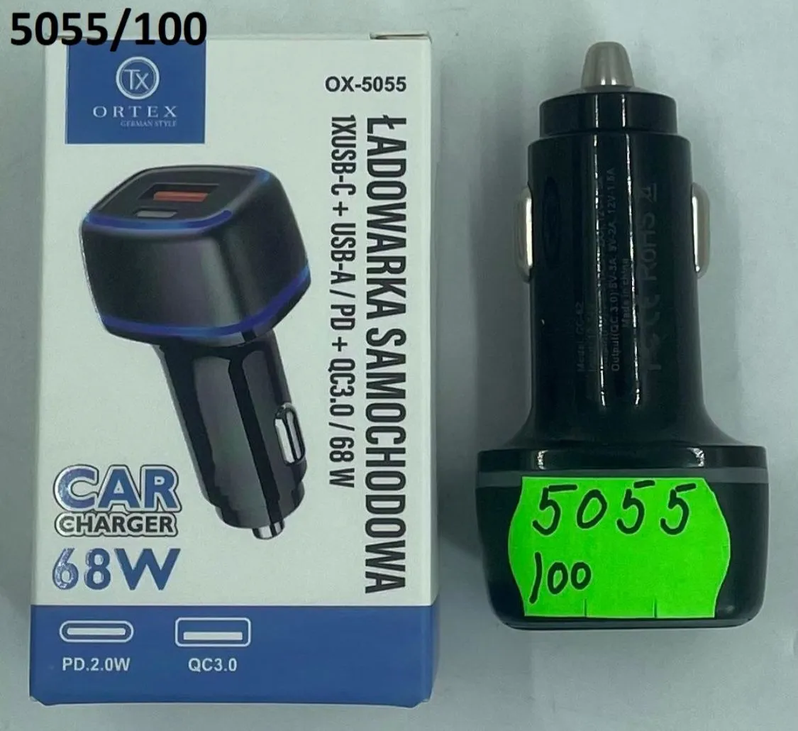 Ładowarka samochodowa USB ORTEX OX-5055 PD 20W QC 3.0