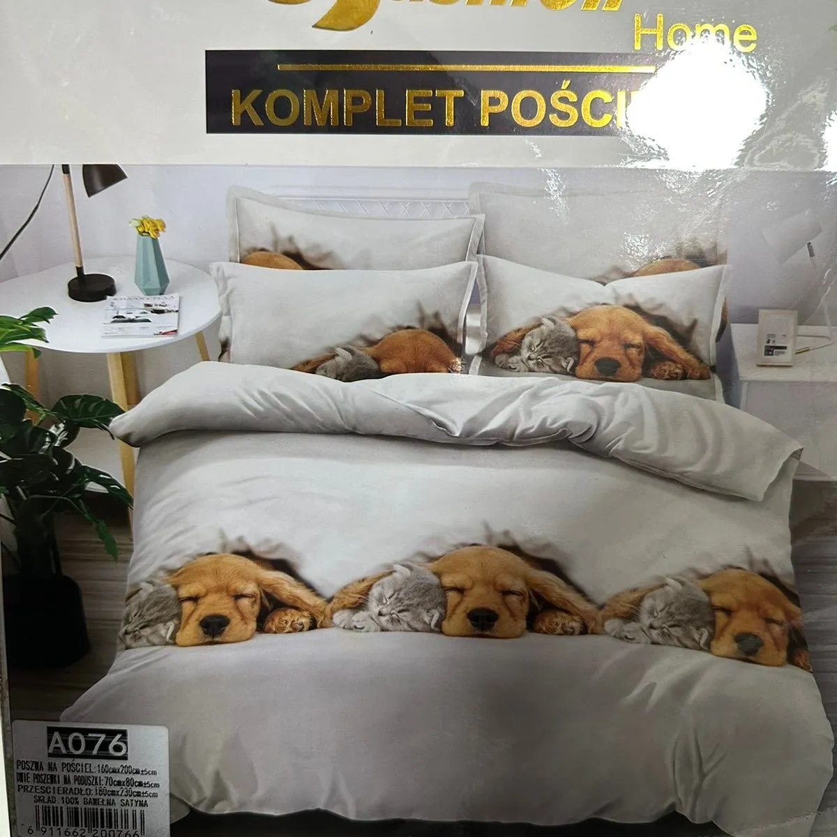 Komplet Pościel 4CZ 160/200 z pieskami A076