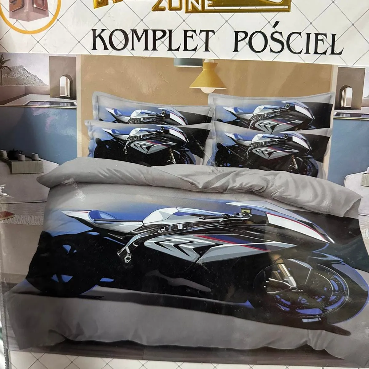 Komplet Pościeli Milano 4cz 160/200 Motyw Motocykla