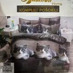 Komplet Pościeli 4CZ 160/200 Koty Szare Fashion Home
