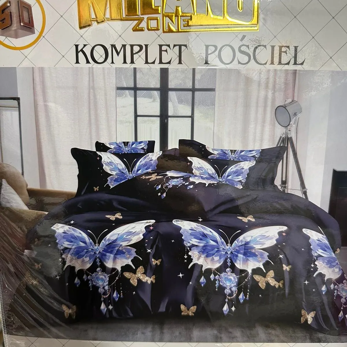 Komplet Pościel 4CZ 160/200 Milano z Motywem Motyli