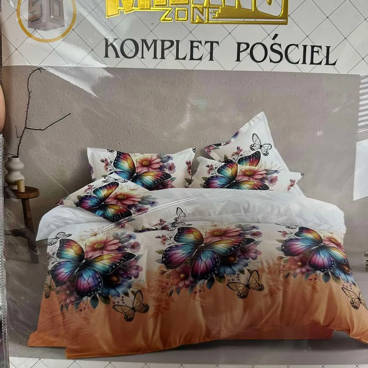 Komplet Pościel 4CZ 160/200 Milano Zono Motyw Motyli