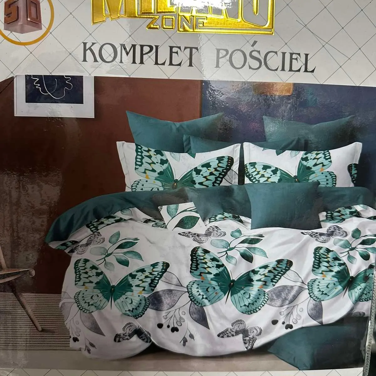 Komplet Pościel 4cz Multio 160/200 Motyl Zielony