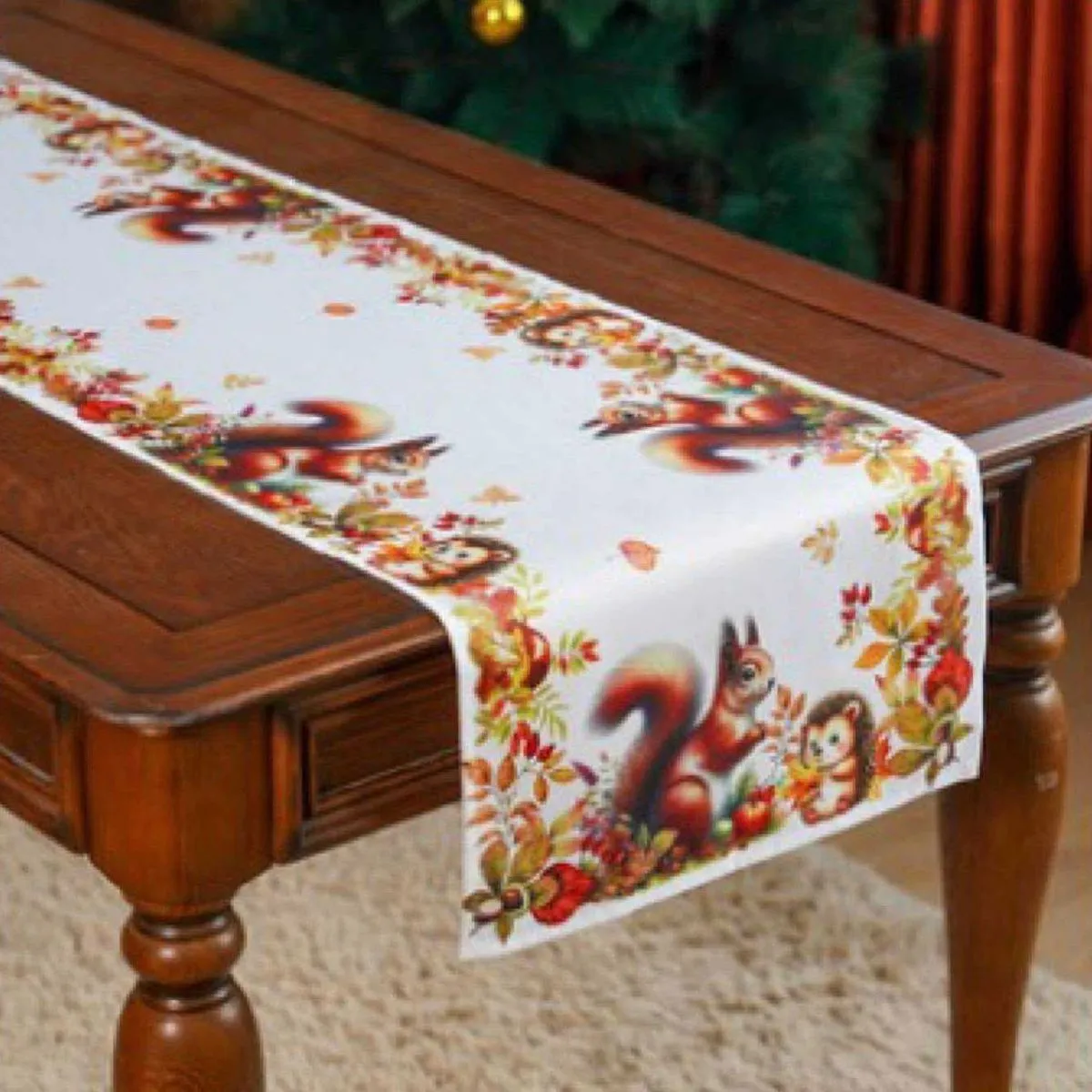 Bieżnik stołowy 40x140 cm wiewiórki jesienne