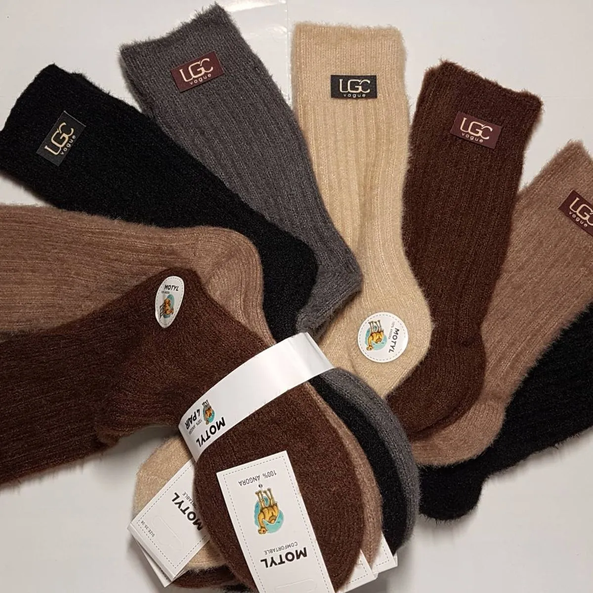 Skarpetki damskie UGG style, zestaw wielokolorowy