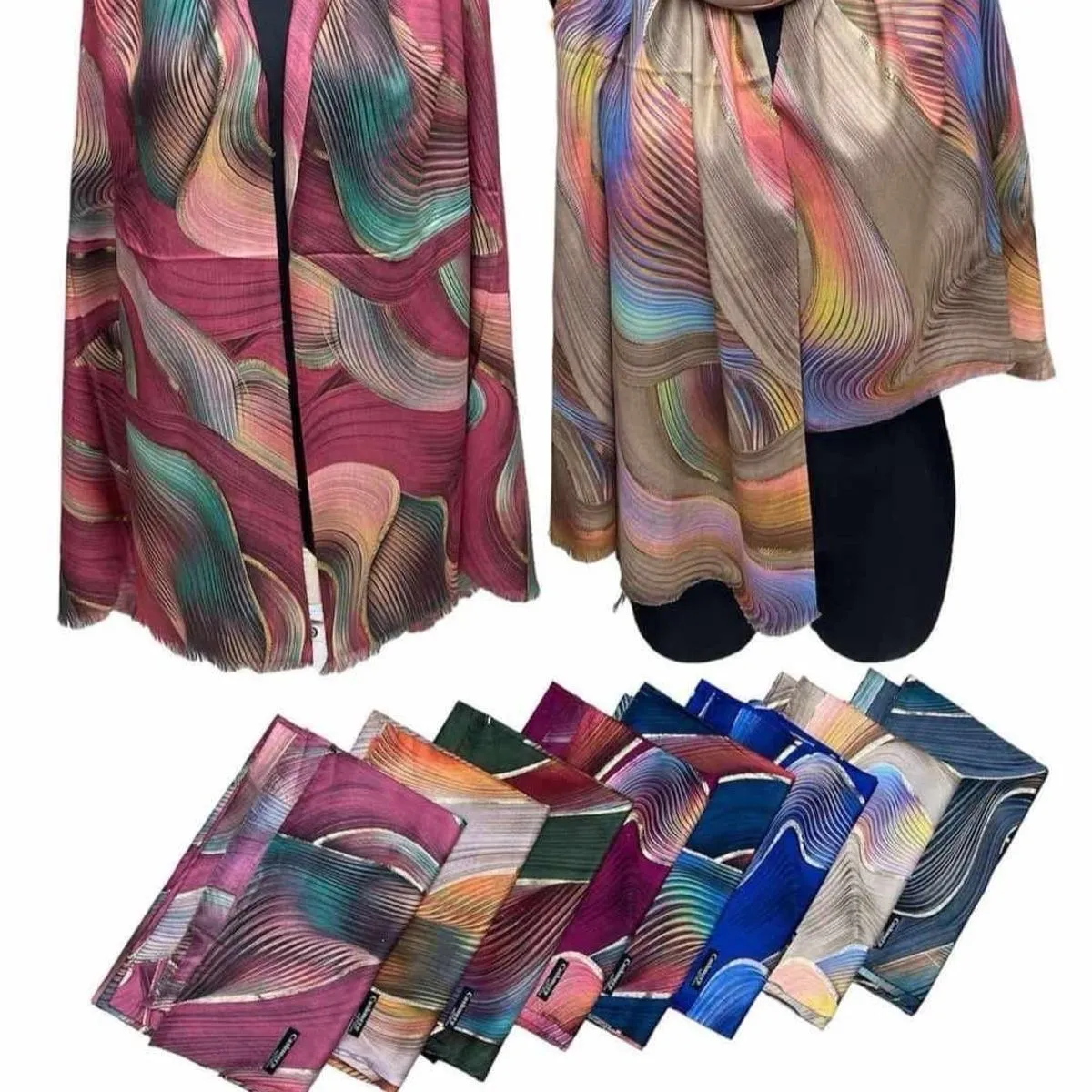Szaliki damskie wzorzyste cashmere TO19.3850