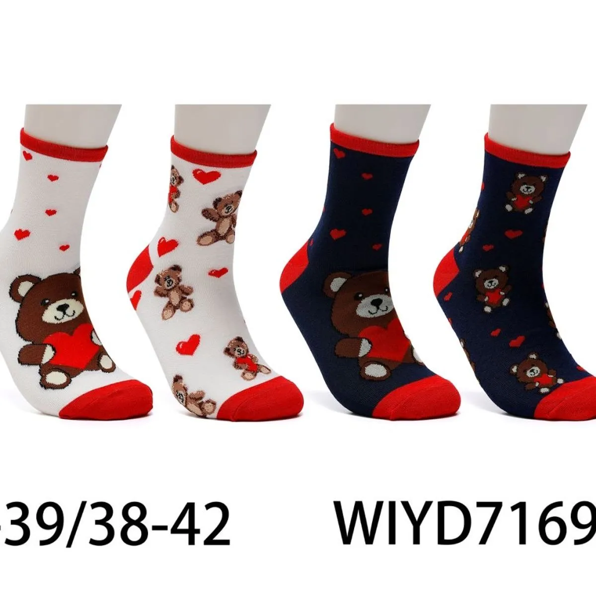 Skarpetki damskie z misiem 4 pary WYID71693 35-39/38-42