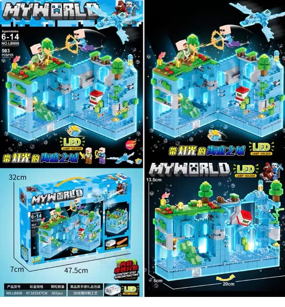 Zestaw klocków My World LED Minecraft 32x20x47.5cm