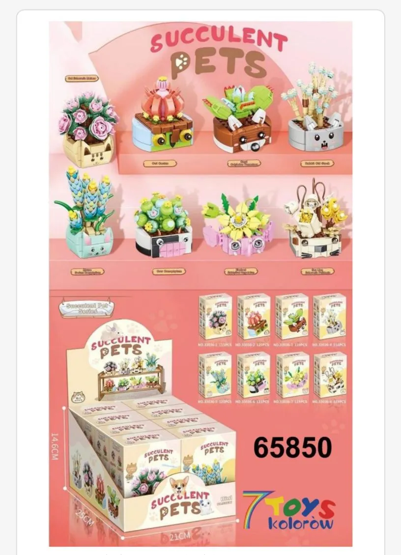 Klocki Kwiaty Succulent Pets 65850