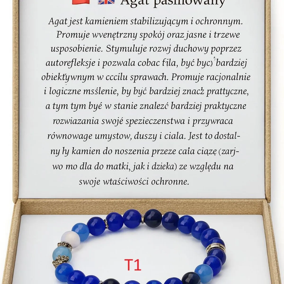 Bransoletka z Naturalnego Agatu T1