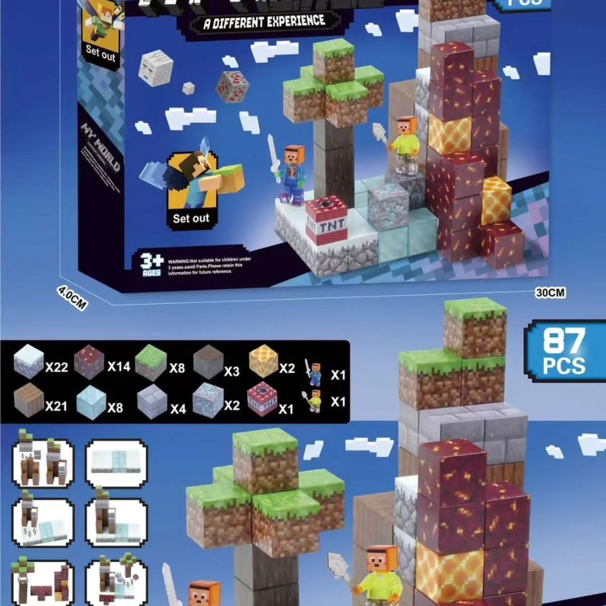 Zestaw klocków magnetycznych My World 87 PCS