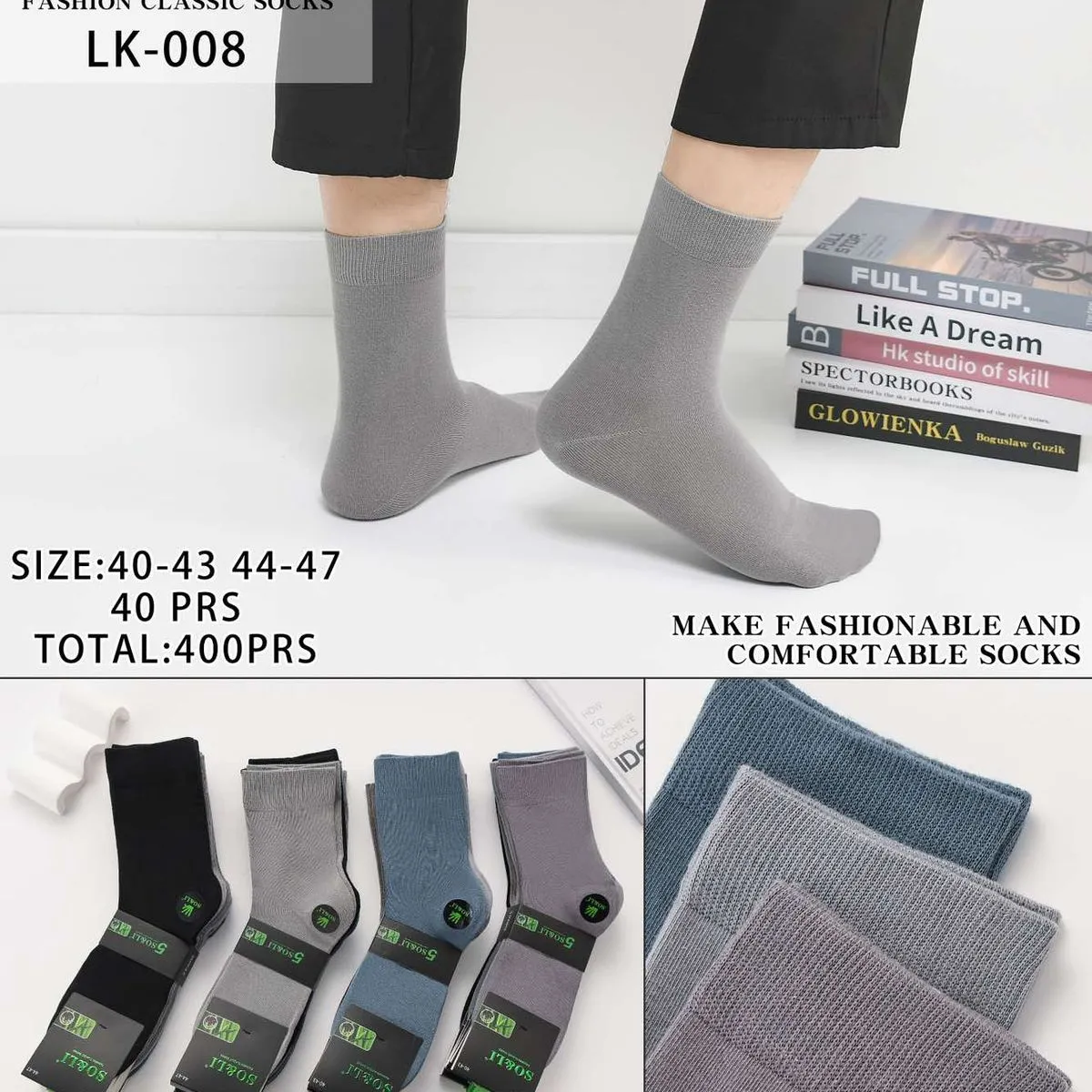 Skarpetki męskie SO&Lİ LK-008 rozmiar 40-47, 400 par