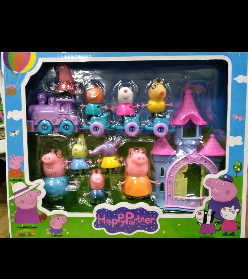 Zestaw figurek Peppa Pig Happy Train z pociągiem i zamkiem