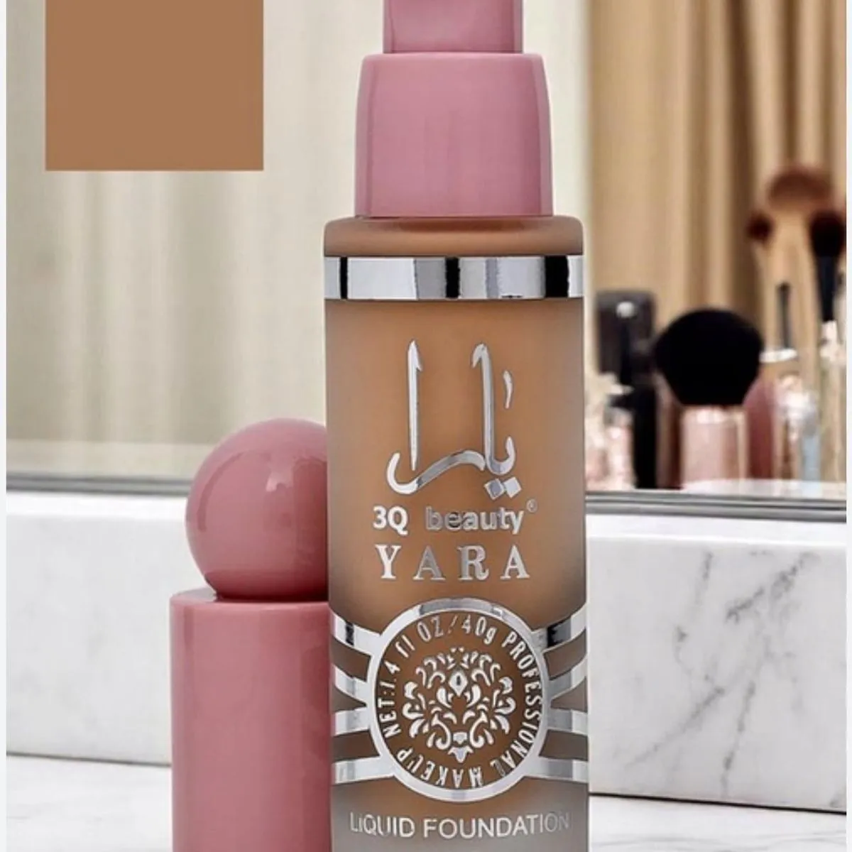Podkład 3Q Beauty Yara Różowa 40g z pompką Liquid Foundation
