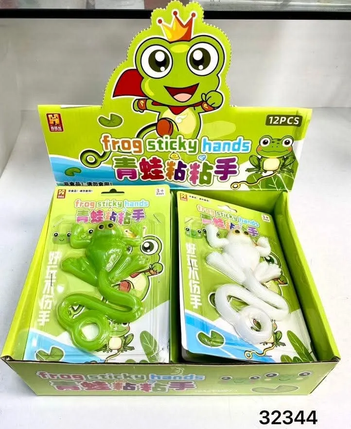 Zabawki Squeeze Frog Sticky Hands - Lepkie Żabki 12 szt.
