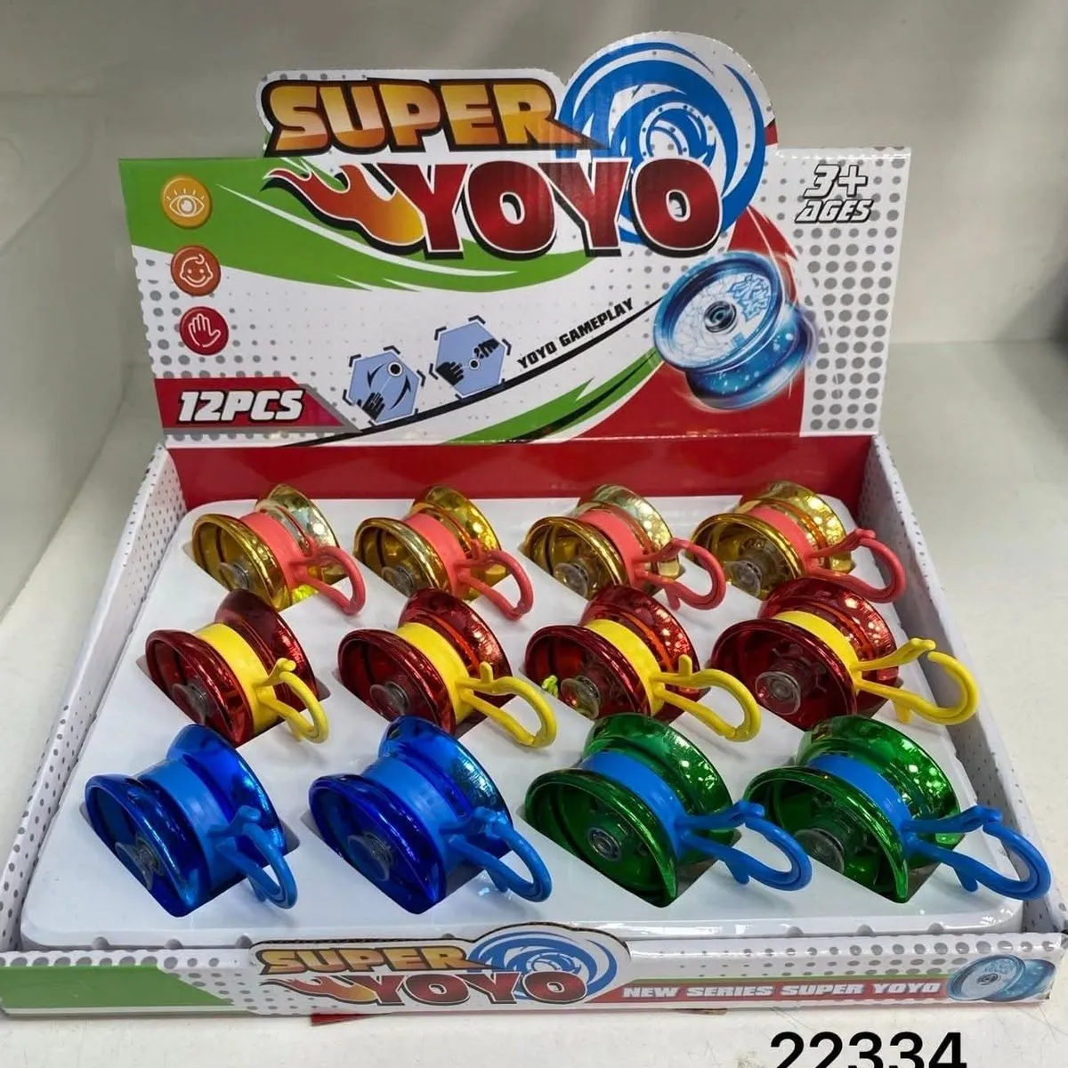 Zabawki Super YOYO metalizowane, zestaw 12 szt, mix kolorów
