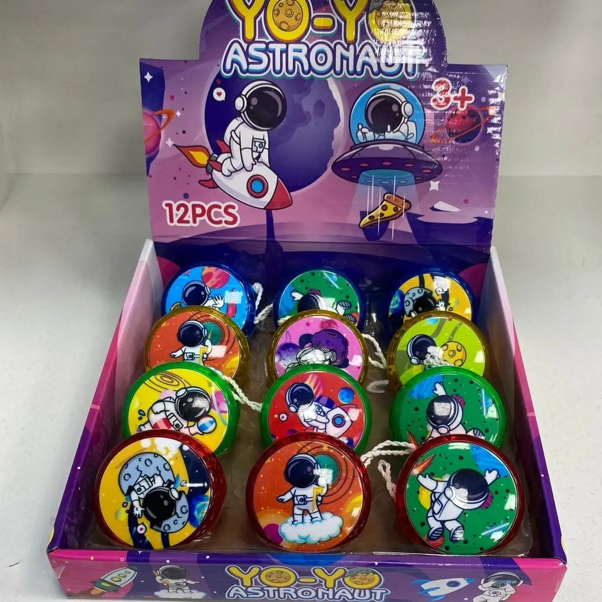 Zabawki YOYO Astronaut - Kolorowe Jojo Kosmos, Zestaw 12 szt.