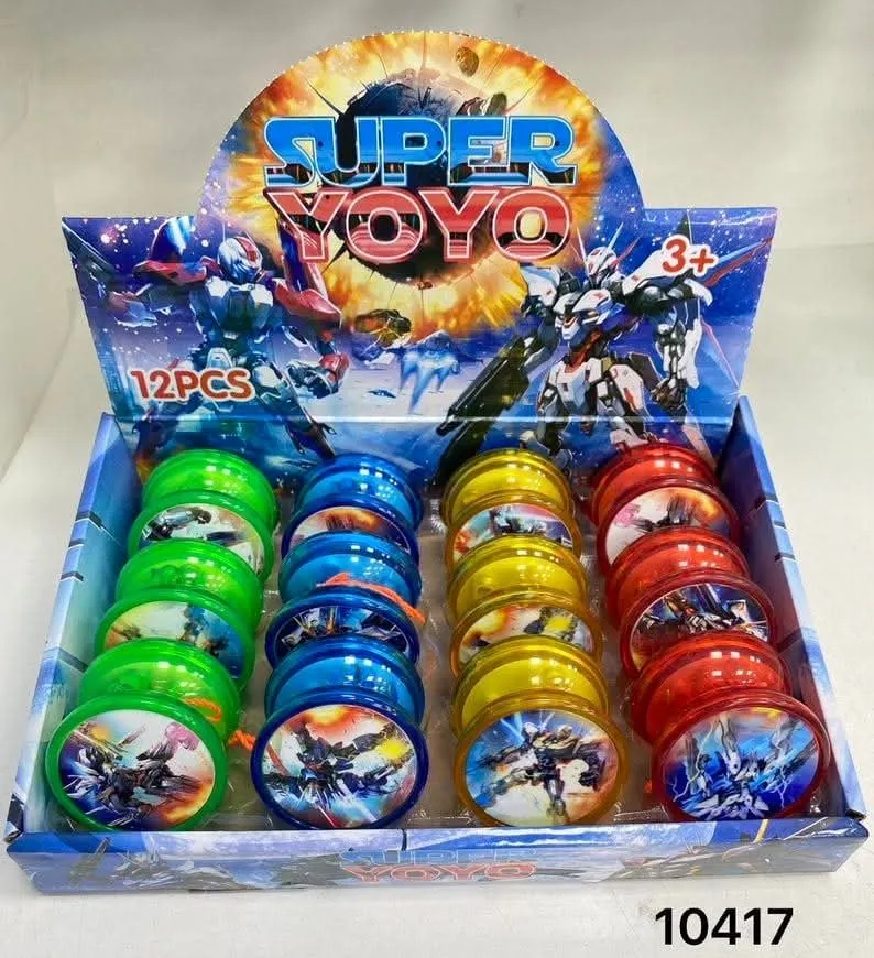 Zabawki Super YOYO - Zestaw 12 szt. Transparentne z Robotami