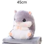 Maskotka chomik z kocykiem 45cm szary pluszak