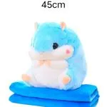 Maskotka Chomik z kocykiem 45cm jasnoniebieski - zestaw 2w1