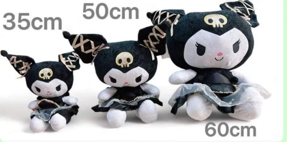 Maskotka Pluszowa Kuromi 60cm Czarna w Sukience z Tiulem