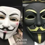 Maska Halloween Guy Fawkes Czarna i Biała