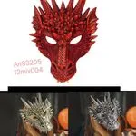 Maska Halloween smok czerwony i szary An930205 12x004
