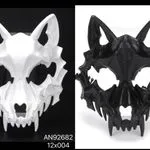 Maska Halloween wilk biały/czarny AN92804
