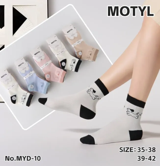 Skarpetki damskie Motyl z psem 35-38, 39-42, 5 kolorów