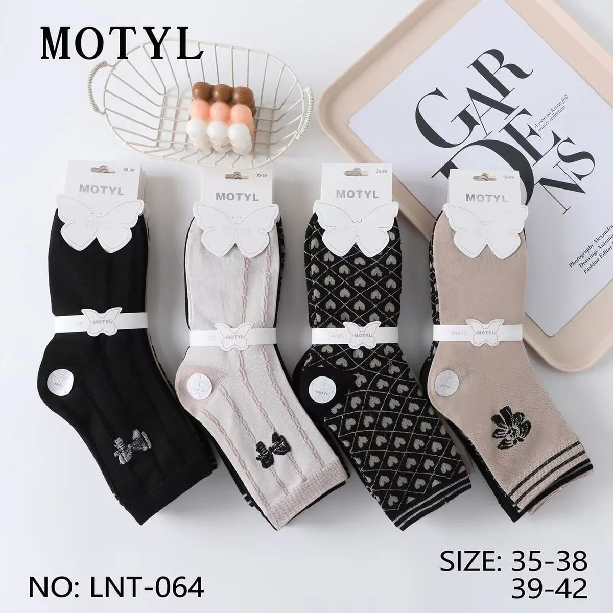 Skarpetki damskie Motyl 4 pary rozmiary 35-38/39-42