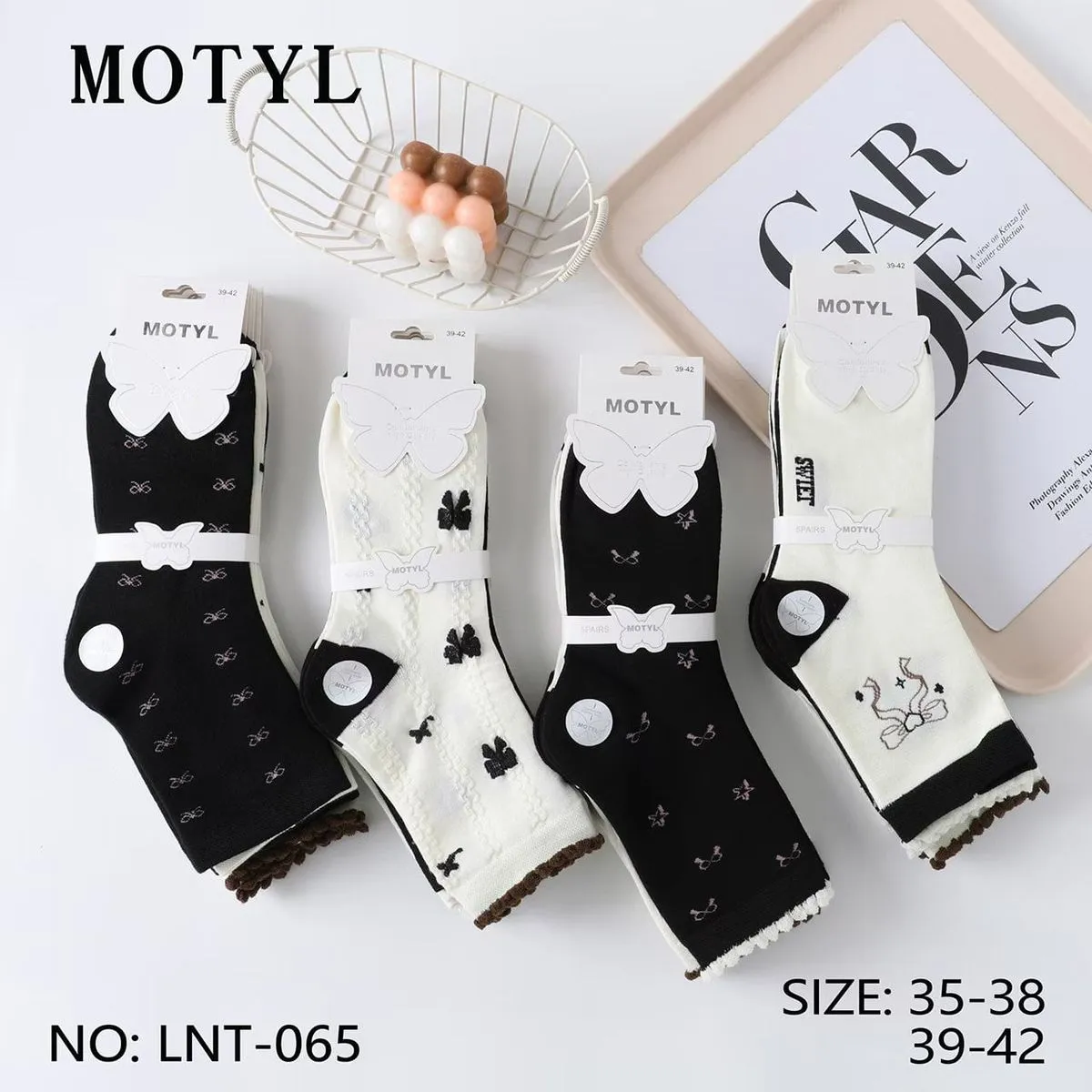 Skarpetki damskie motyle rozmiar 35-38 i 39-42, MOTYL